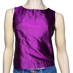 Calypso Women’s Size XS Purple Silk Taffeta Twin Set Tank & Button Jacket